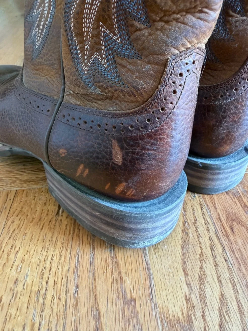 Ariat Brown Embroidered Western Leather Boots